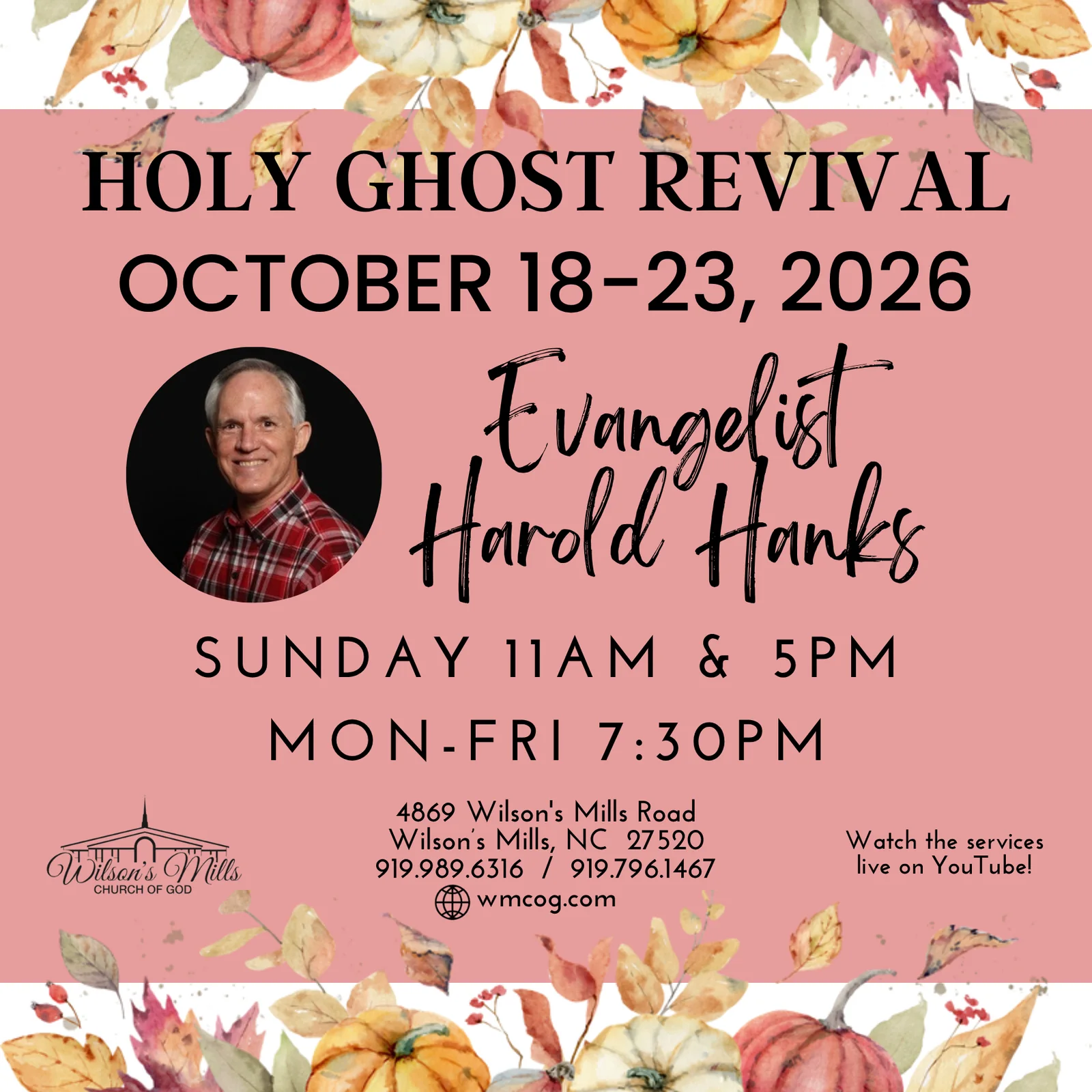 Flyer for Revival - Harold Hanks